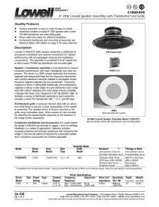 2a-106 C1830-870 8" 20W Coaxial Speaker Assembly with
