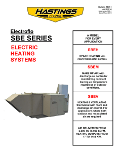Bulletin SBE-1 - Hastings HVAC