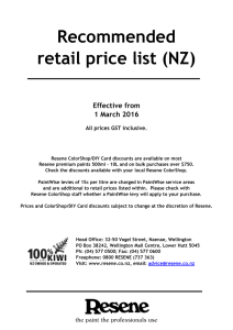 Recommended retail price list (NZ)