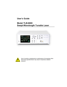 User`s Guide Model TLB-6600 Swept