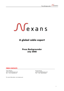 1 – Nexans, Numéro 1 mondial de l`industrie du câble