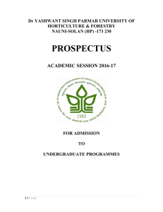 Prospectus Under Graduate Programmes 2016-17