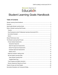 Student Learning Goals Handbook