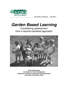 Garden Based Learning - Horticulture Section