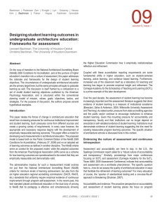 Designing student learning outcomes in undergraduate architecture