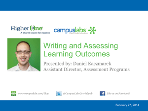 Writing and Assessing Learning Outcomes