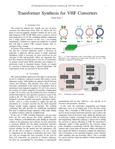 1 Transformer Synthesis for VHF Converters