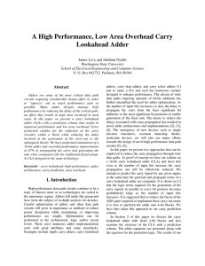A High Performance, Low Area Overhead Carry Lookahead Adder