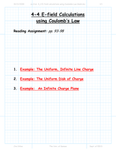 4-4 E-field Calculations using Coulomb`s Law