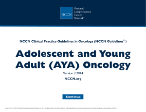(NCCN Guidelines®) Adolescent and Young Adult