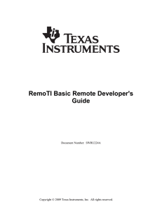 RemoTI Basic Remote Developer`s Guide