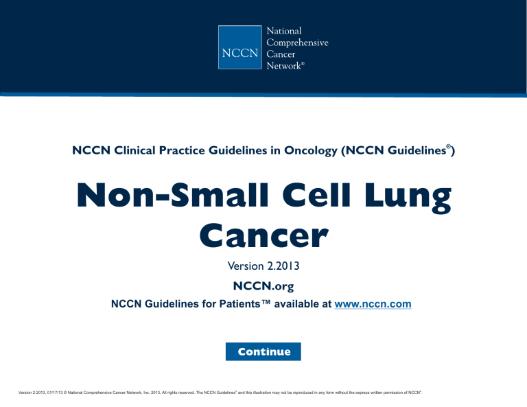 (NCCN Guidelines®) NonSmall Cell Lung Cancer