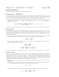 Physics 213 — Problem Set 6 —Solutions Spring 1998