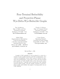Four-Terminal Reducibility and Projective-Planar Wye-Delta