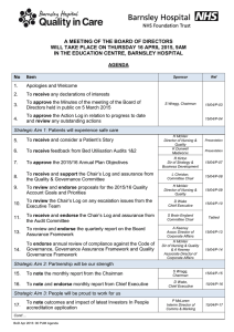 Board of Directors April 2015 - Barnsley Hospital NHS Foundation