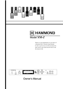 Hammond XM-2 Owner`s Manual
