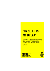 my sleep is my break - Amnesty International