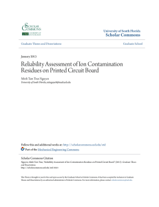 Reliability Assessment of Ion Contamination Residues on Printed