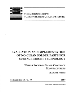 Evaluation and implementation of no-clean solder paste for surface