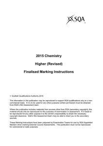 2015 Chemistry Higher (Revised) Finalised Marking Instructions