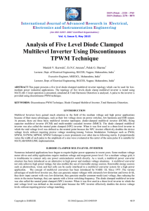 Analysis of Five Level Diode Clamped Multilevel Inverter