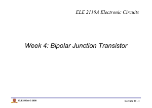 Week 4: Bipolar Junction Transistor