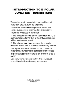 INTRODUCTION TO BIPOLAR JUNCTION TRANSISTORS