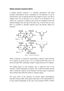 Bipolar Junction Transistors [BJT]: A bipolar junction transistor is a