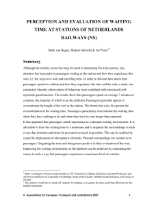 PERCEPTION AND EVALUATION OF WAITING TIME AT STATIONS