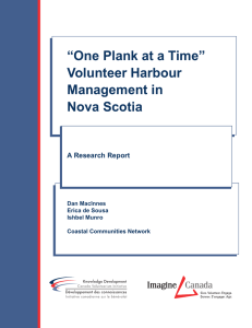 “One Plank at a Time” Volunteer Harbour Management in Nova Scotia