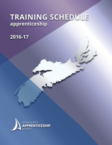 Training Schedule - 2016-17 - Nova Scotia Apprenticeship Agency