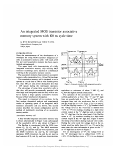 An Integrated MOS Transistor Associative Memory With 100ns Cycle