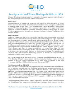 Immigration and Ethnic Heritage in Ohio to 1903