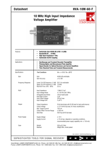 Datasheet HVA-10M-60-F 10 MHz High Input Impedance Voltage