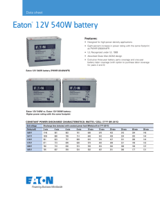 Eaton® 12V 540W battery