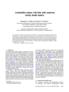 Linewidths below 100 kHz with external cavity diode lasers