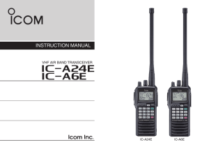 IC-A24E/IC-A6E INSTRUCTION MANUAL (8.33 kHz version)