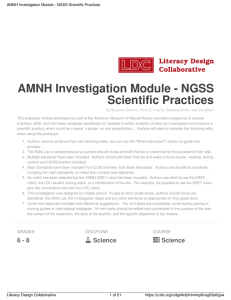 AMNH Investigation Module - NGSS Scientific Practices