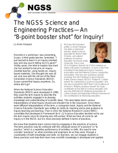 The NGSS Science and Engineering Practices—An