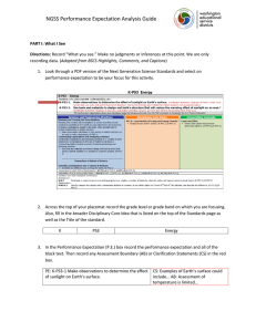 NGSS Performance Expectation Analysis Guide