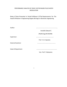 PERFORMANCE ANALYSIS OF SPACE VECTOR BASED PULSE