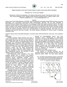 Digital simulation of two level inverter based on space vector pulse