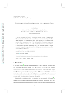 Newton`s gravitational coupling constant from a quantum of area