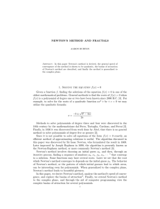 NEWTON`S METHOD AND FRACTALS 1. Solving the equation f(x