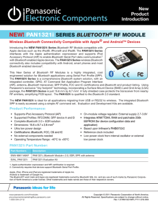 NEW! PAN1321i SERIES BLUETOOTH® RF MODULE