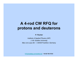 A 4-rod CW RFQ for protons and deuterons
