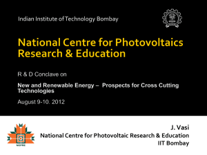 Prof. J Vasi, IIT Bombay. - Ministry of New and Renewable Energy