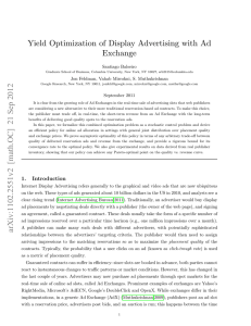 Yield Optimization of Display Advertising with Ad Exchange
