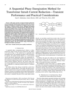 A Sequential Phase Energization Method for Transformer Inrush