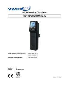 MX Immersion Circulator INSTRUCTION MANUAL
